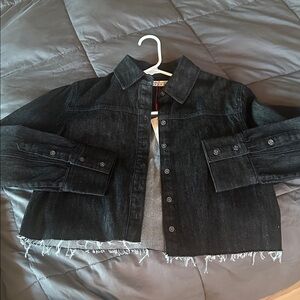 Alice + Olivia Charcoal Denim Jacket new